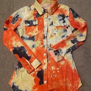 Multi color button up shirt